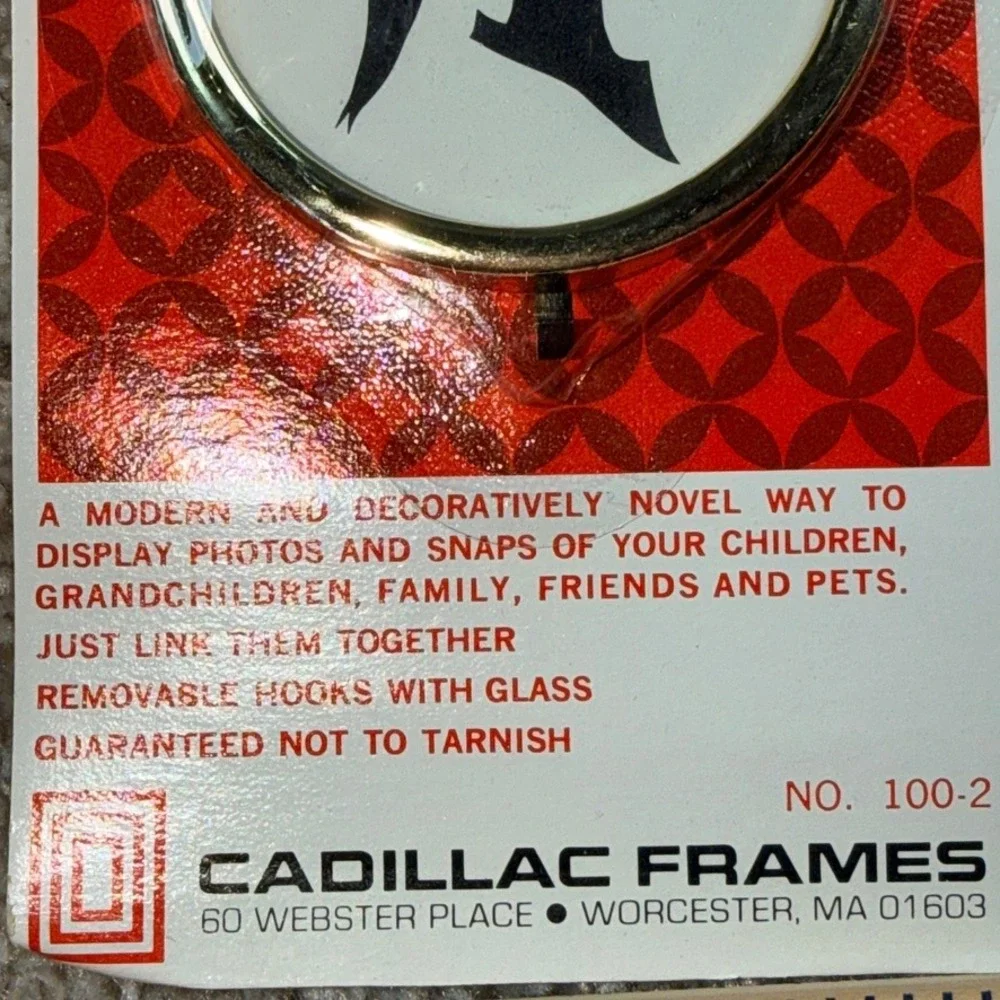 Vintage Cadillac Frames 2 Link Frames Gold Round Hanging Photo Display 3 Packs